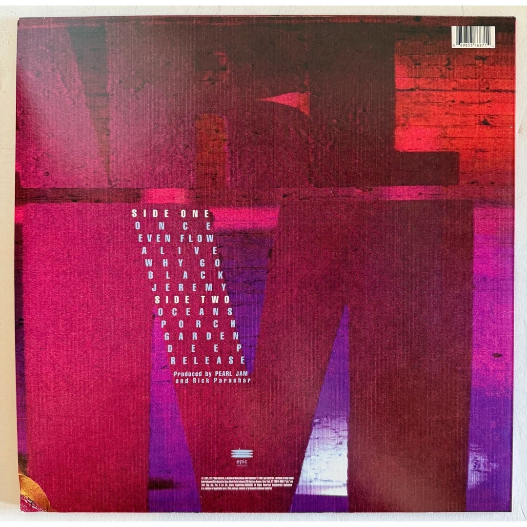 Pearl Jam original lp Eddie Vedder, Jeff Ament, Stone Gossard, Mike McCready, Dave Abbruzzese signed with proof