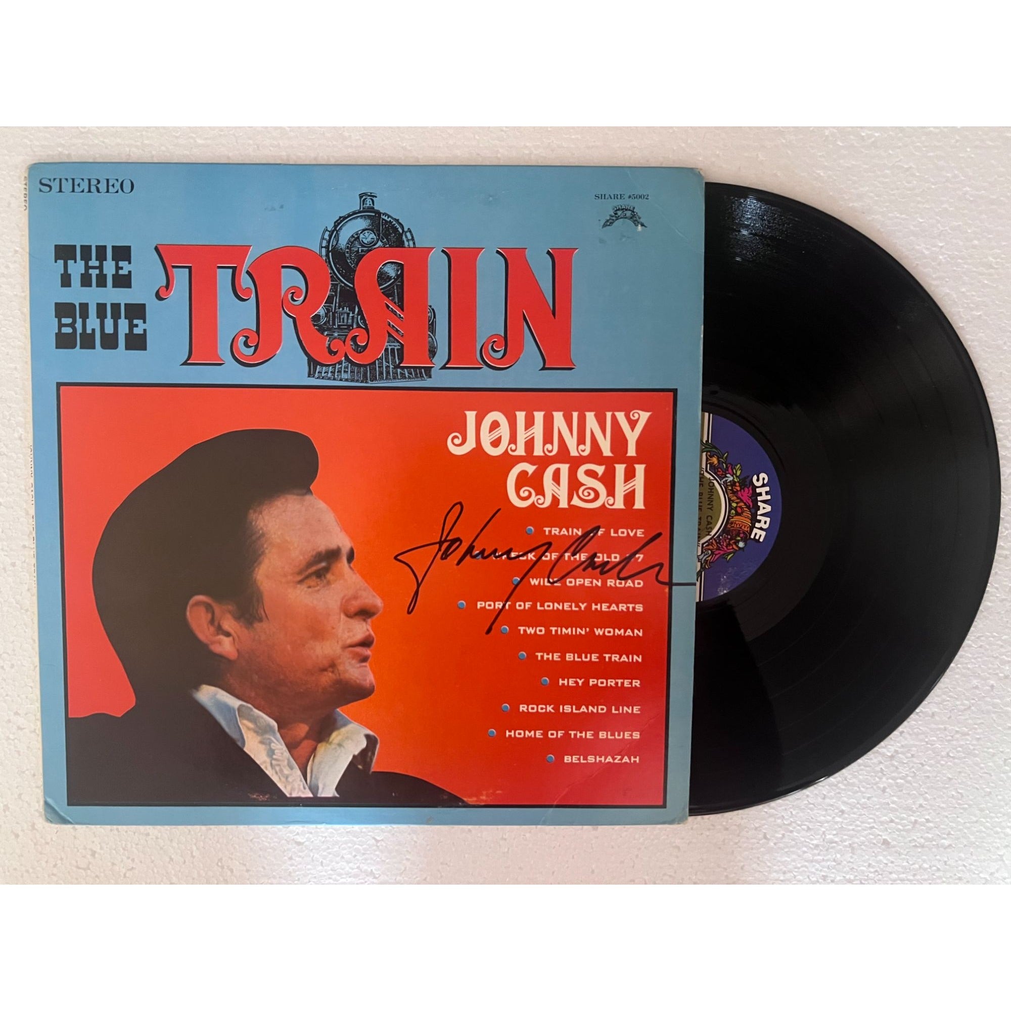 Johnny Cash The Blue original lp signed with proof