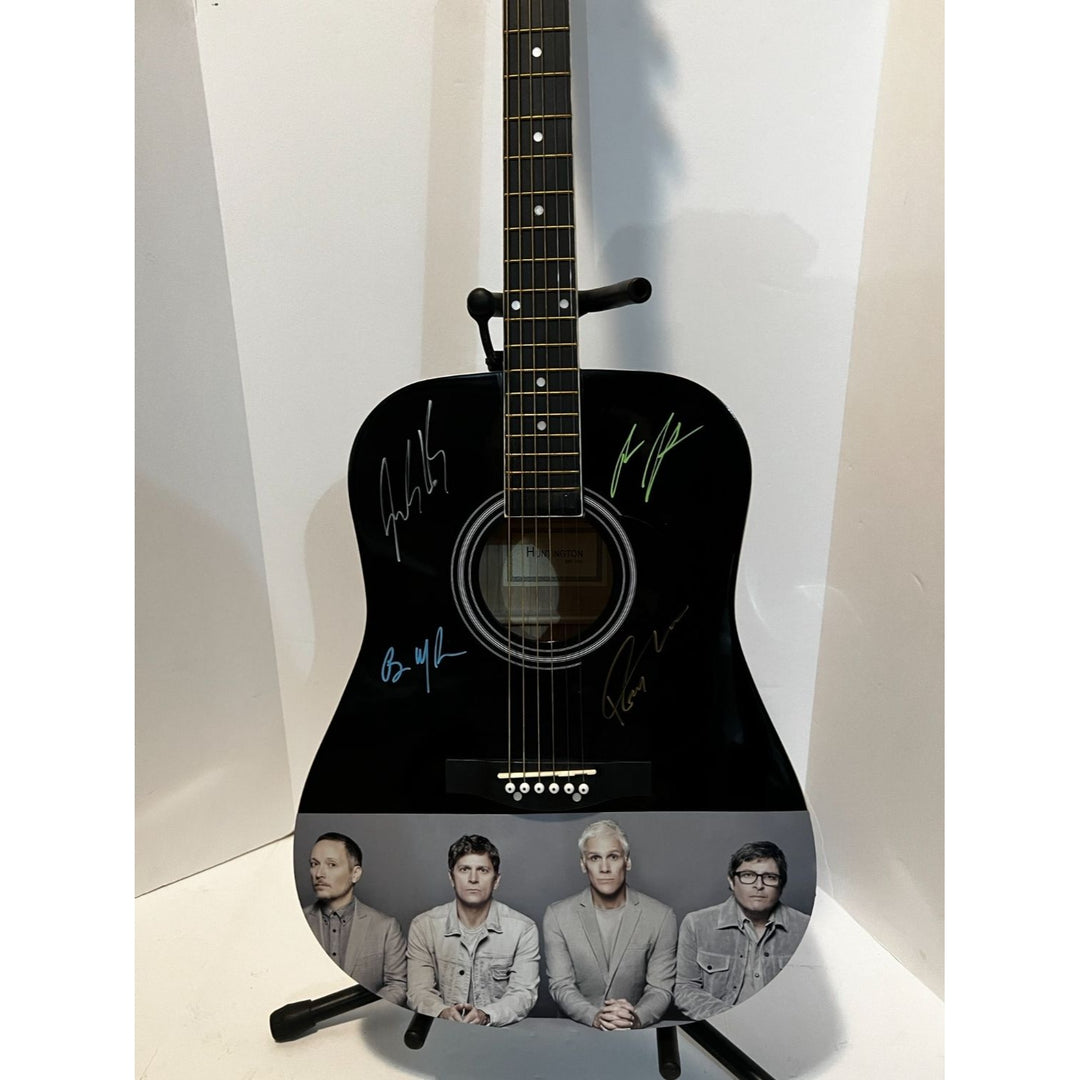 Rob Thomas, Kyle Cook, Paul Doucette, Brian Yale matchbox twenty one of a kind acoustic guitar signed with proof