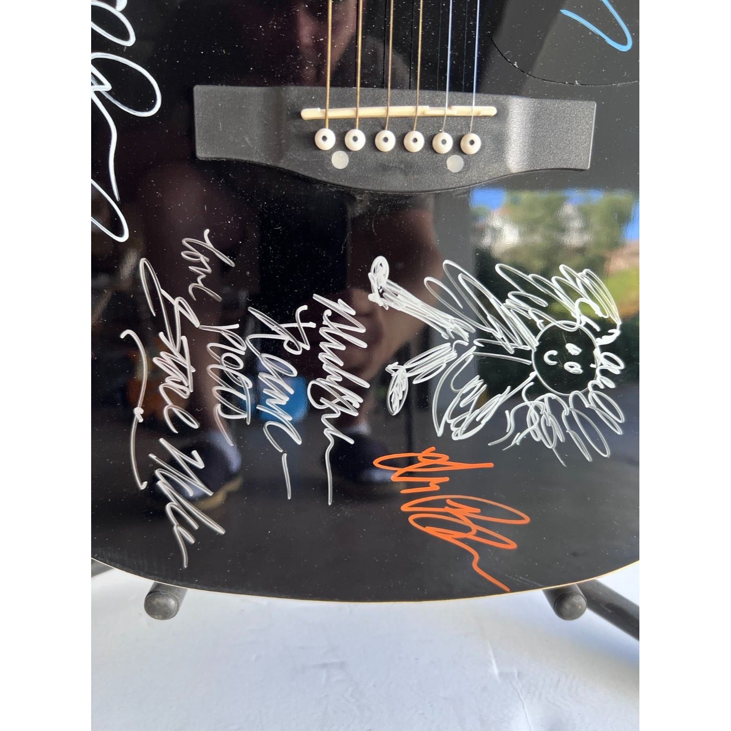 Stevie Nicks Peter Green Mick Fleetwood John and Christy McVie Lindsay Buckingham Fleetwood Mac full size acoustic guitar signed with proof