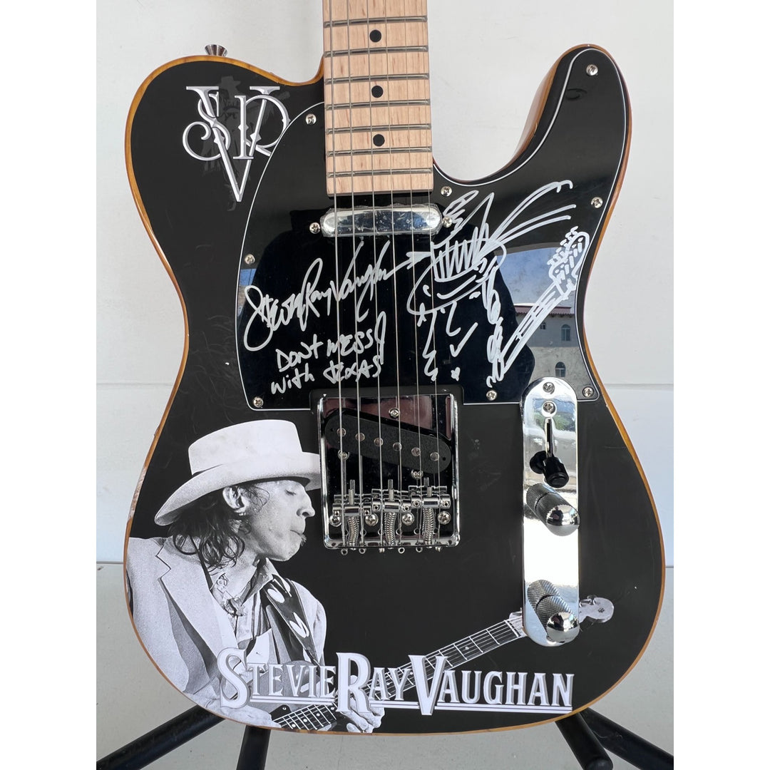 Stevie Ray Vaughan signed one of a kind full size electric guitar signed with proof.