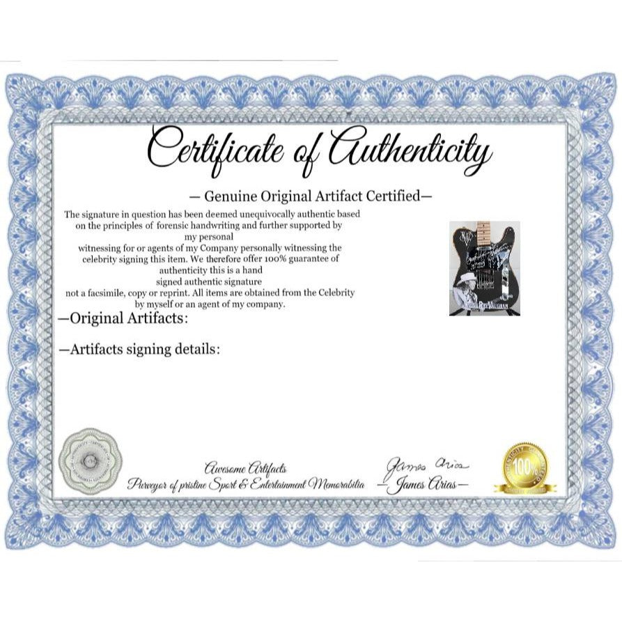 Stevie Ray Vaughan signed one of a kind full size electric guitar signed with proof.