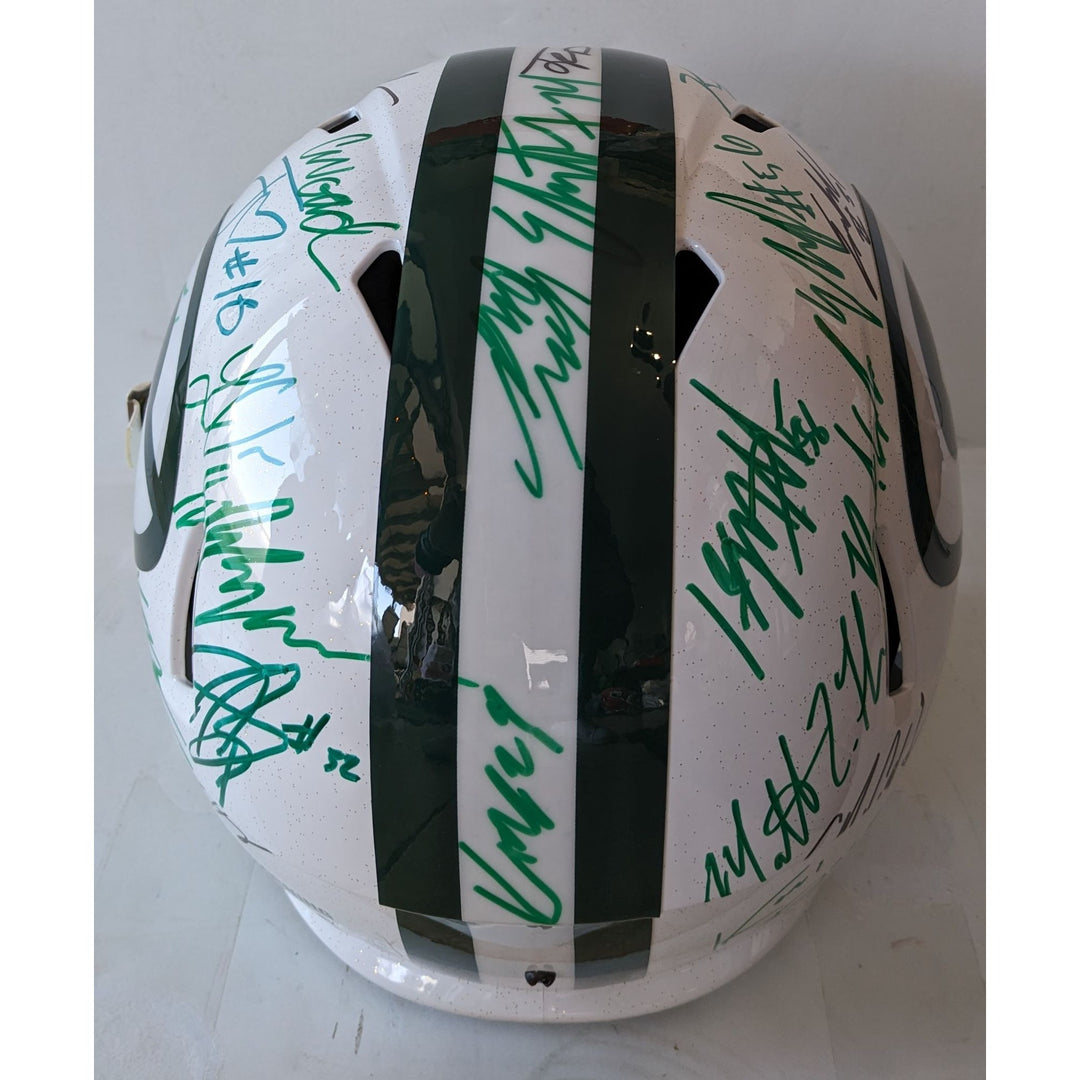 Green Bay Packers 2025 team helmet 35 plus Jordan Love Micah Parsons, Josh Jacobs, Romeo Doubs, Riddell full size helmet signed with proof