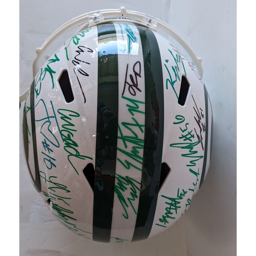 Green Bay Packers 2025 team helmet 35 plus Jordan Love Micah Parsons, Josh Jacobs, Romeo Doubs, Riddell full size helmet signed with proof