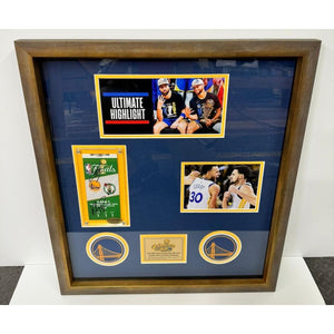 Stephen Curry and Klay Thompson Golden State Warriors 2022 NBA Finals Full ticket signed with proof