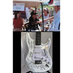 Load image into Gallery viewer, Alice Cooper Band Michael Bruce Dennis Dunaway Neil Smith stratcoster electric guitar signed with proof
