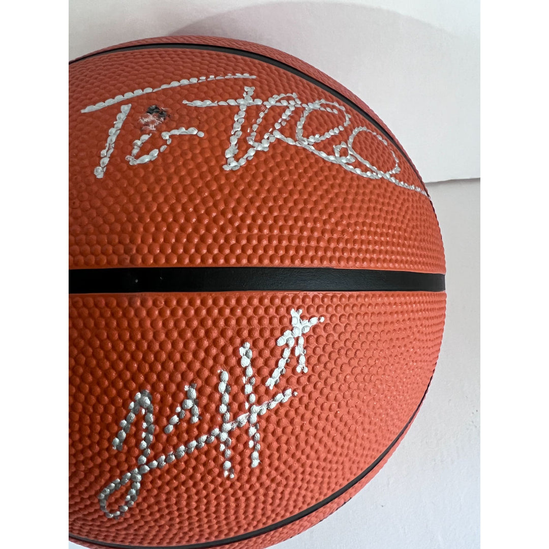 Nikola Jokic, Jamal Murray, Aaron Gordon, Michael Porter Jr, Mike Malone Denver Nuggets Spalding full size NBA basketball signed with proof