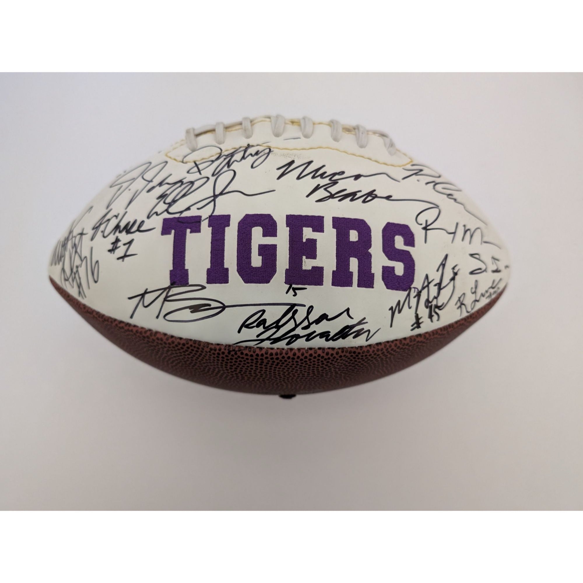 Joe Burrow Ja'Marr Chase LSU Tigers full size National Champions football signed with w proof