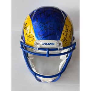 Cooper Kupp Matt Stafford Aaron Donald 2021 Los Angeles Rams Super Bowl Champions team signed Riddell Speed Pro helmet