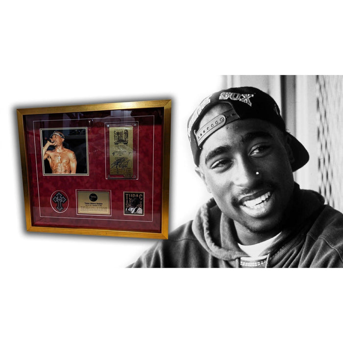 Tupac Amaru Shakur "2Pac" 1994 Soul Train Music Awards ticket signed framed 21x24"