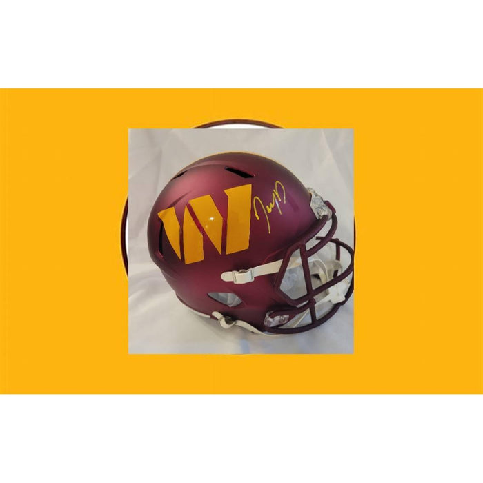 Jayden Daniels Washington Commanders full size Riddell Speed helmet signed with proof 