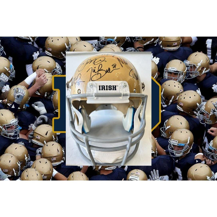 Notre Dame Fighting Irish Schutt full size helmet with 20 plus all time greats signed with proof