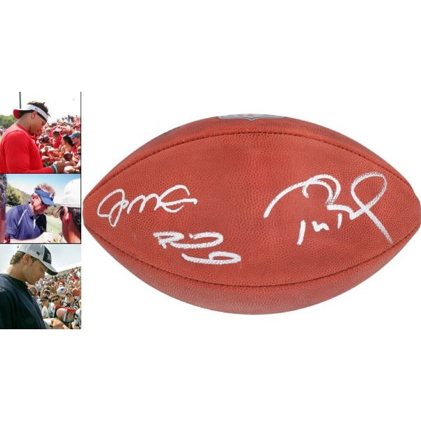 Patrick Mahomes Tom Brady Joe Montana  NFL Game Model Football signed with proof