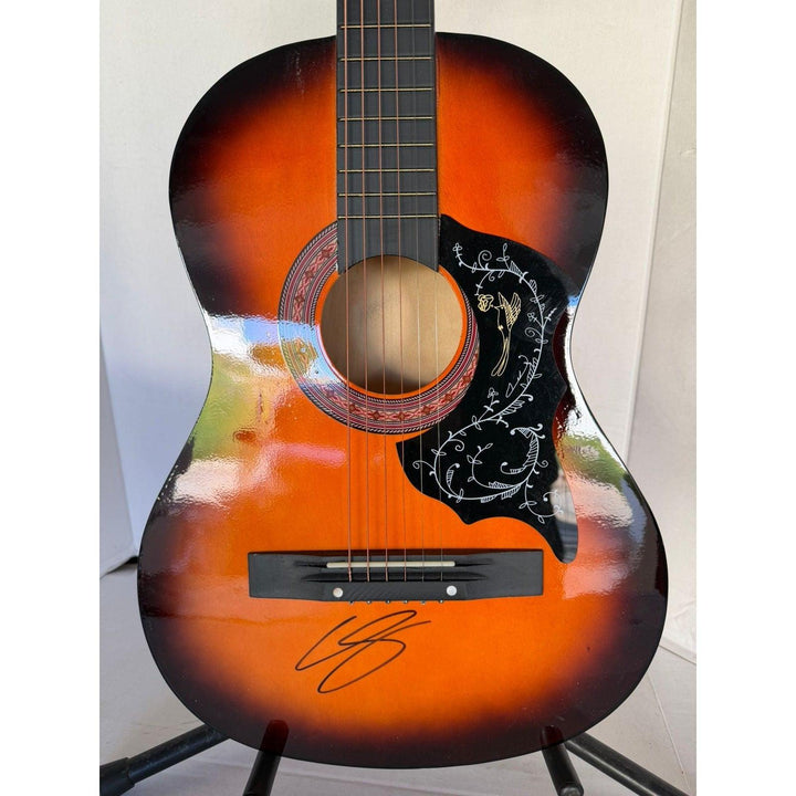 chris stapleton vintage acoustic guitar signed with proof