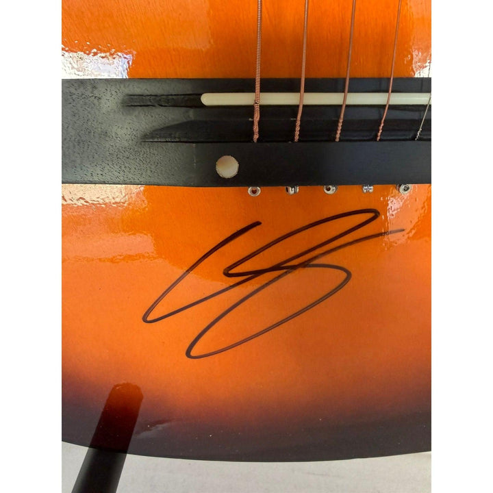 chris stapleton vintage acoustic guitar signed with proof