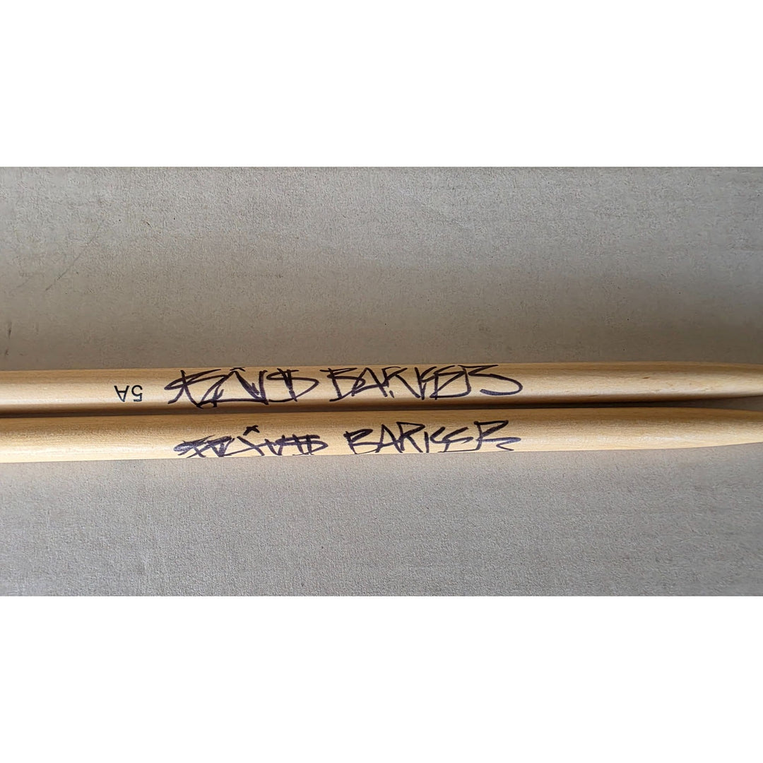 Travis Barker drummer of Blink-182 drumsticks (2) signed with proof.