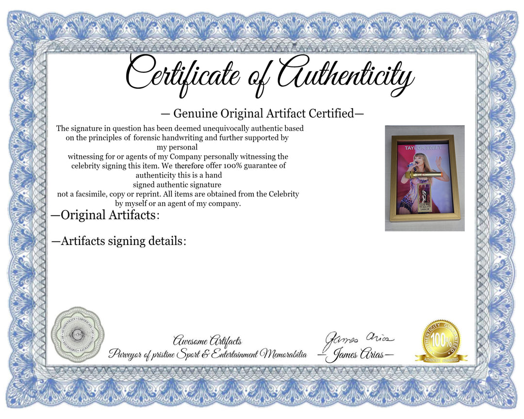 Taylor Swift Signed microphone with museum quality frame & proof 17x23