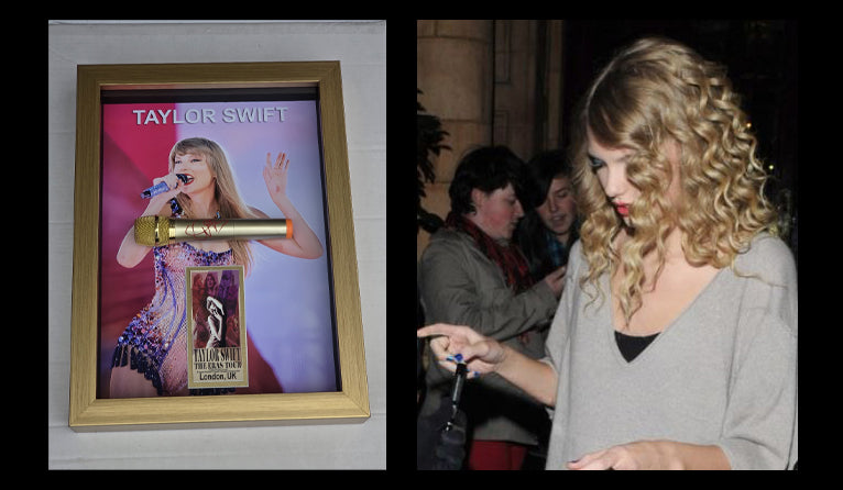 Taylor Swift Signed microphone with museum quality frame & proof 17x23