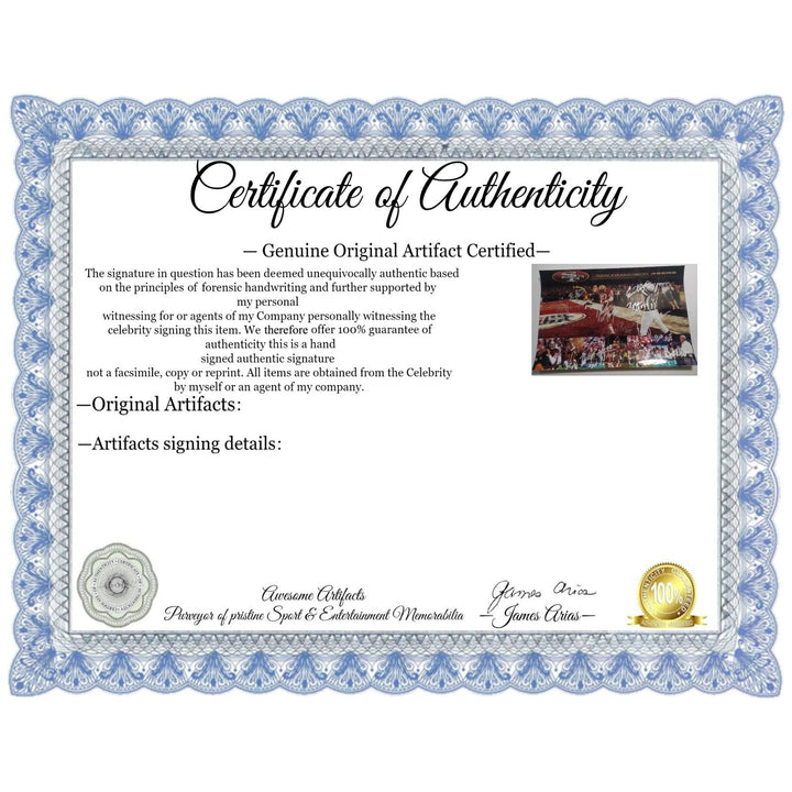 Joe Montana Jerry Rice Steve Young Ronnie Lott Rodger Craig Dwight Clark Bill Walsh 13x19 photo signed with proof Awesome Artifacts