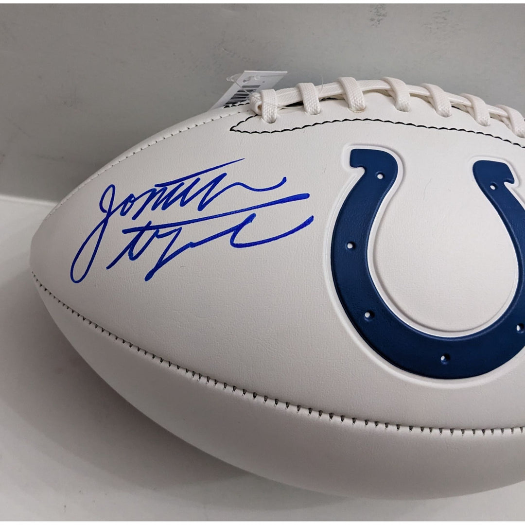 Jonathan Taylor and Daniel Jones Indianapolis Colts 2025 full size football signed with proof