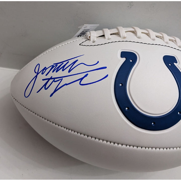 Jonathan Taylor and Daniel Jones Indianapolis Colts 2025 full size football signed with proof