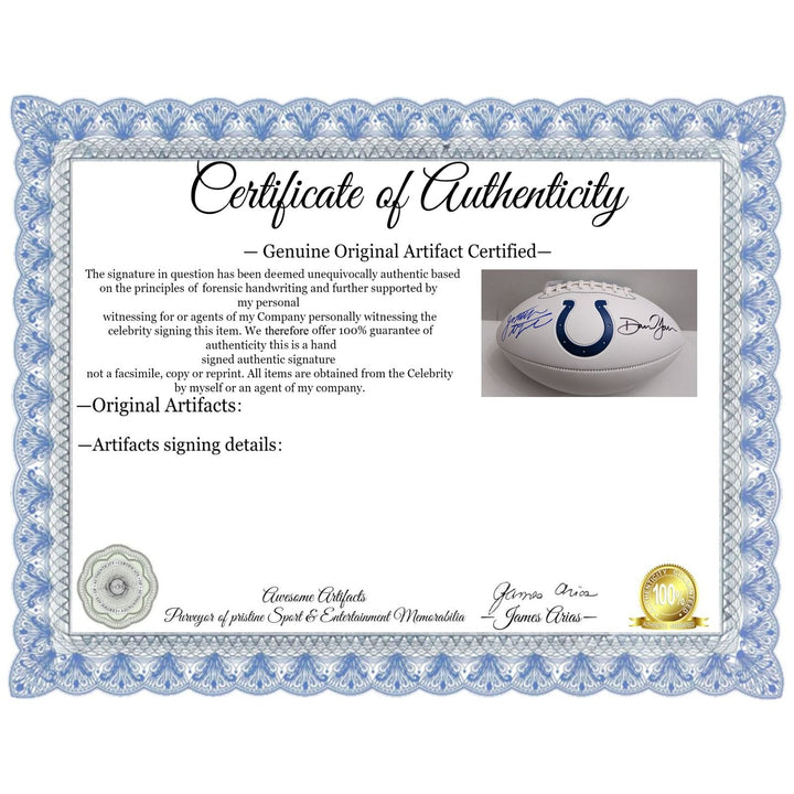 Jonathan Taylor and Daniel Jones Indianapolis Colts 2025 full size football signed with proof