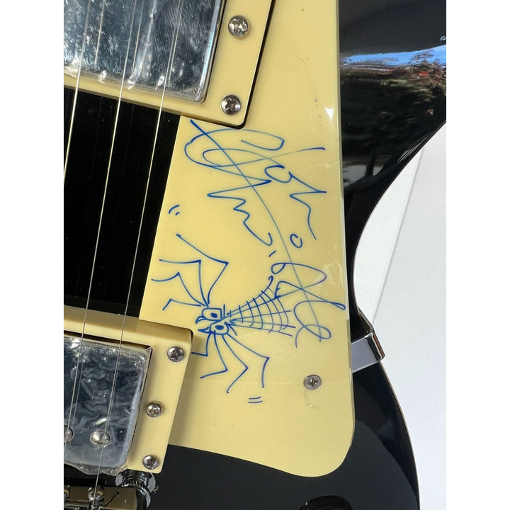 The Who Roger Daltry, Pete Townshend, John Entwhistle full size black les paul guitar signed with proof.