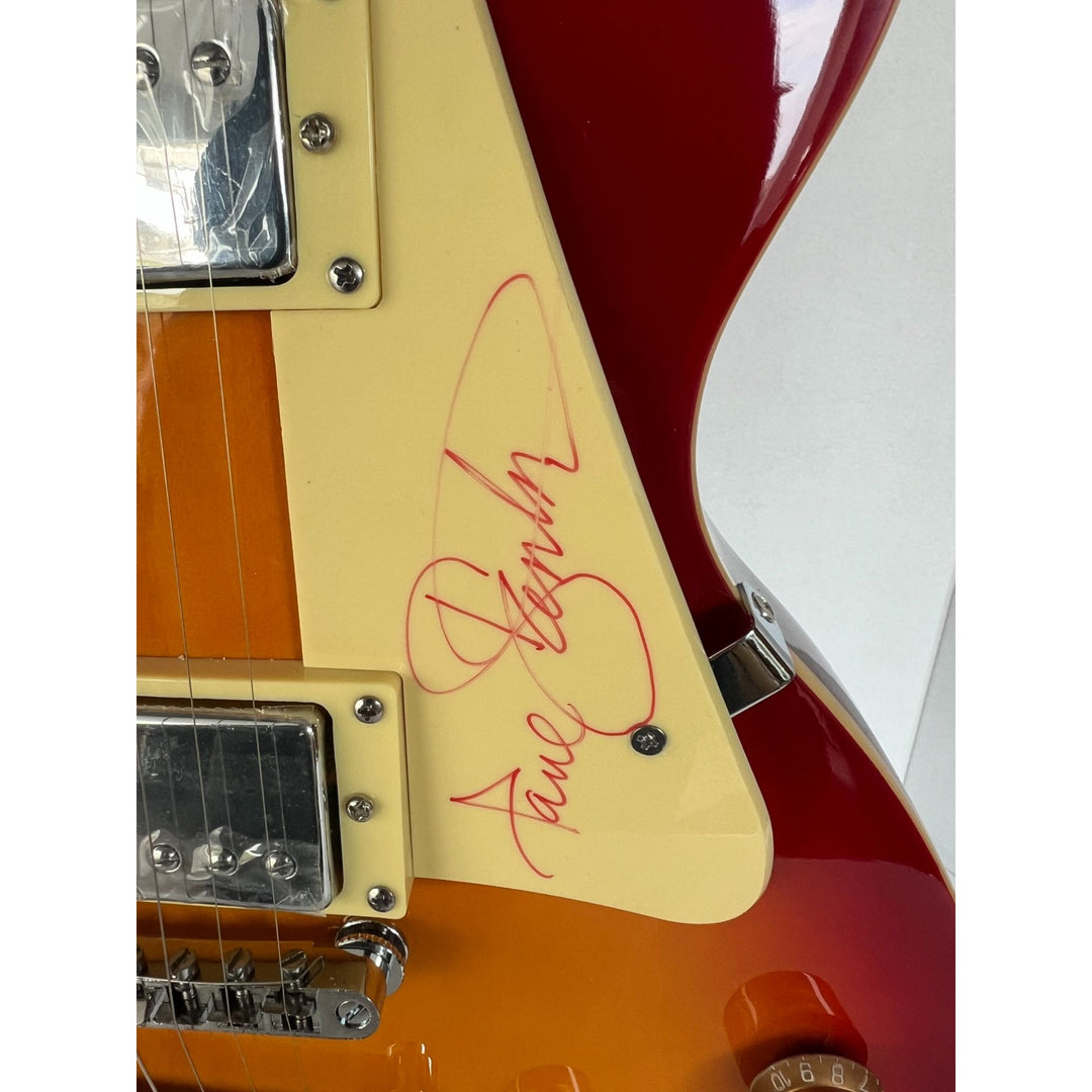Jefferson Airplane Grace Slick, Jorma Kaukonen , Jack Casady, Paul Canter, Mickey Thomas & Marty Bailin les paul electric guitar signed