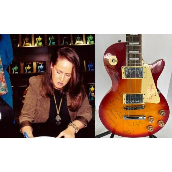 Jefferson Airplane Grace Slick, Jorma Kaukonen , Jack Casady, Paul Canter, Mickey Thomas & Marty Bailin les paul electric guitar signed