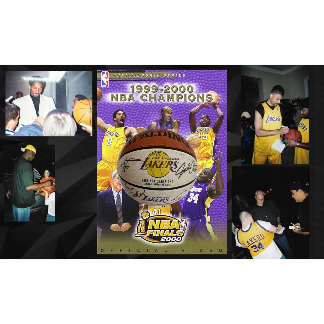 Los Angeles Lakers 1999- 2000 NBA champs Spalding NBA commemorative basketball signed with proof Kobe, Shaquille , phill with proof ..