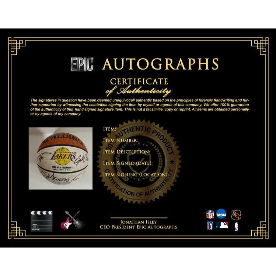 Los Angeles Lakers 1999- 2000 NBA champs Spalding NBA commemorative basketball signed with proof Kobe, Shaquille , phill with proof ..