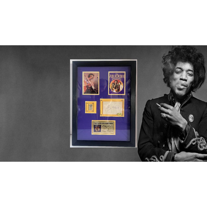 Jimi Hendrix Noel Redding Mitch Mitchell signed autograph book and concert ticket framed 20x27in with proof