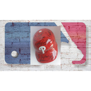 Philadelphia Phillies 1980 World Series champions team signed batting helmet Mike Schmidt Steve Carlton