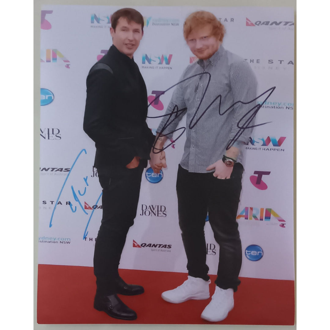 Ed Sheeran and James Blunt 8x10 photo signed with proof