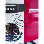 Load image into Gallery viewer, Vicente Fernandez Mexican flag full size acoustic guitar signed with proof
