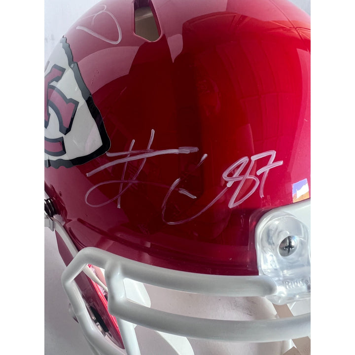 Patrick Mahomes Travis Kelce Tyreek Hill Riddell Speed pro model helmet signed with proof