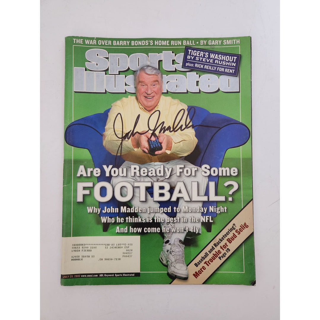 John Madden full Sports Illustrated magazine signed with proof