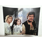 Load image into Gallery viewer, Star Wars Harrison Ford Mark Hamill Carrie Fisher 8x10 photo signed with proof
