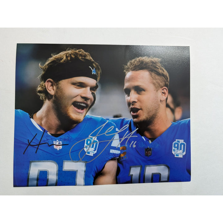 Detroit Lions Jared Goff and Aidan Hutchinson 8x10 photo signed with proof