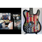 Load image into Gallery viewer, Bruce Springsteen Clarence Clemens and the E Street Band USA American flag electric  guitar signed with proof
