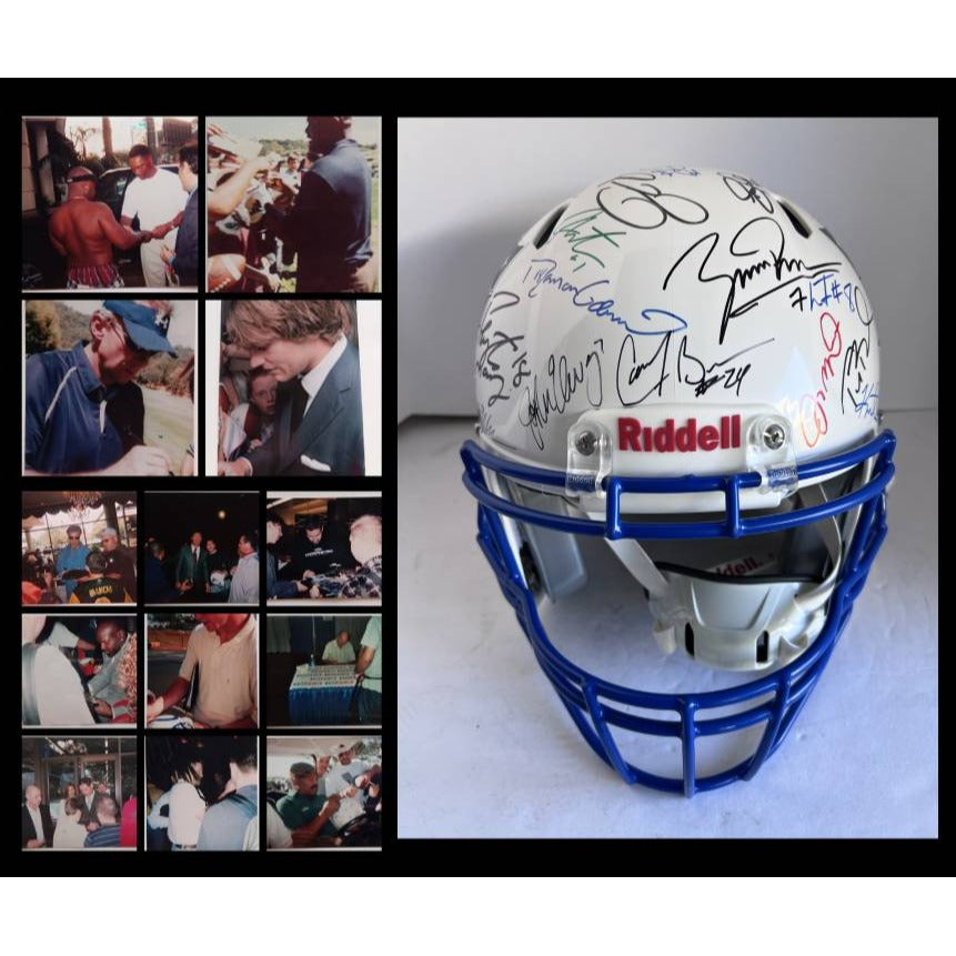 36 NFL MVPs Tom Brady, John Elway, Dan Marino, Joe Montana, Aaron Rodgers, signed with proof Riddell authentic game model helmet