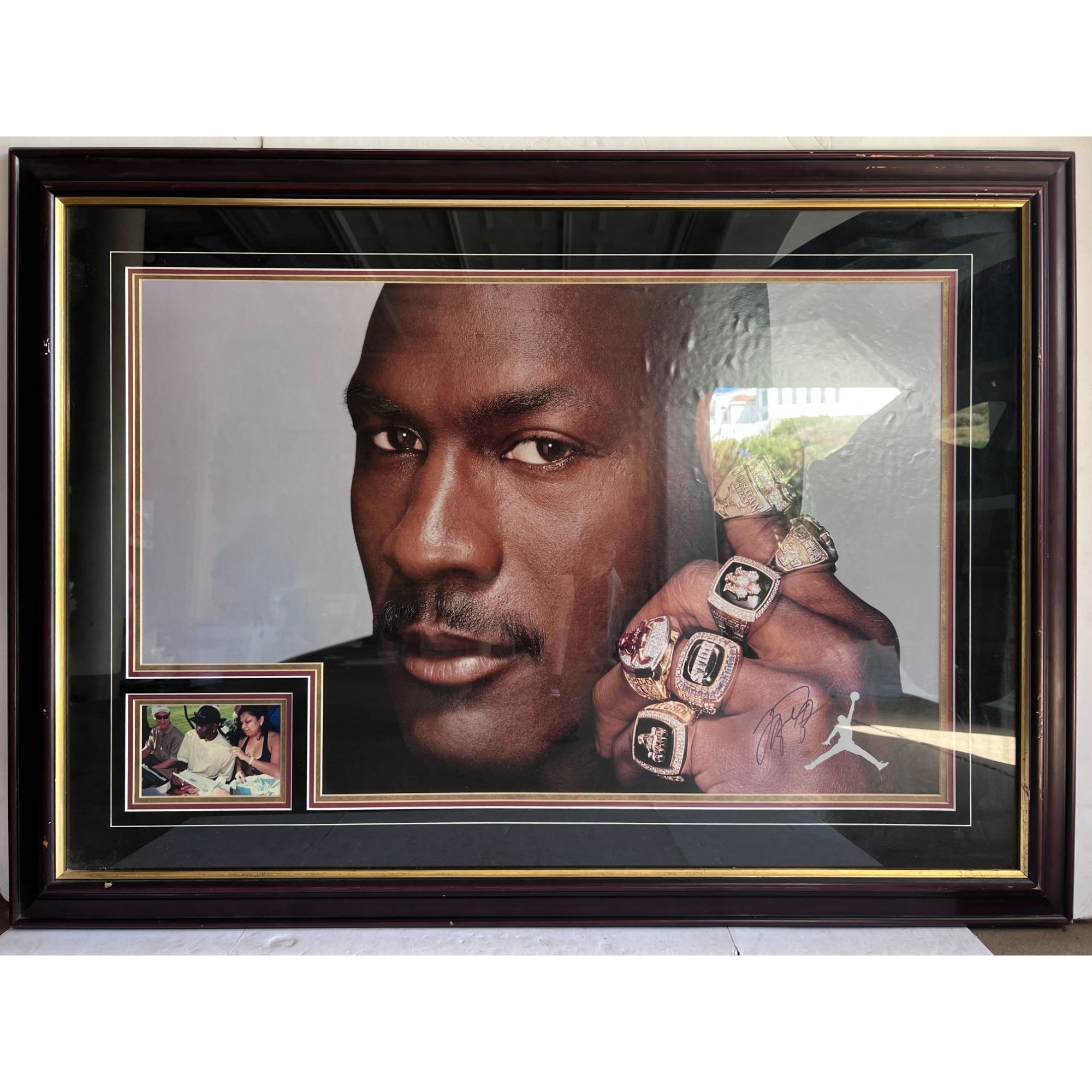 Michael Jordan signed and framed 45x32 poster with proof