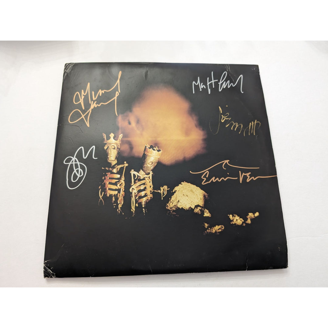 Pearl Jam Eddie Vedder Jeff Ament Mike McCready Stone Gossard Matt Cameron Riot Act original 2002 LP signed with proof