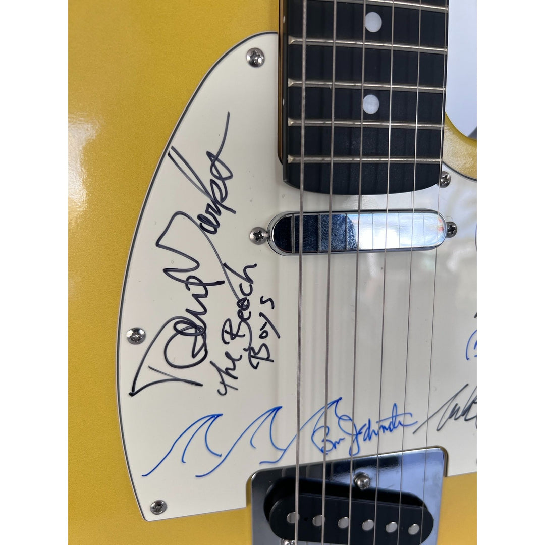 The Beach Boys full size telecaster electric guitar Brian Wilson, Mike Love, Al Jardine, David Marks  Bruce Johnston (sketch, waves) & proof.