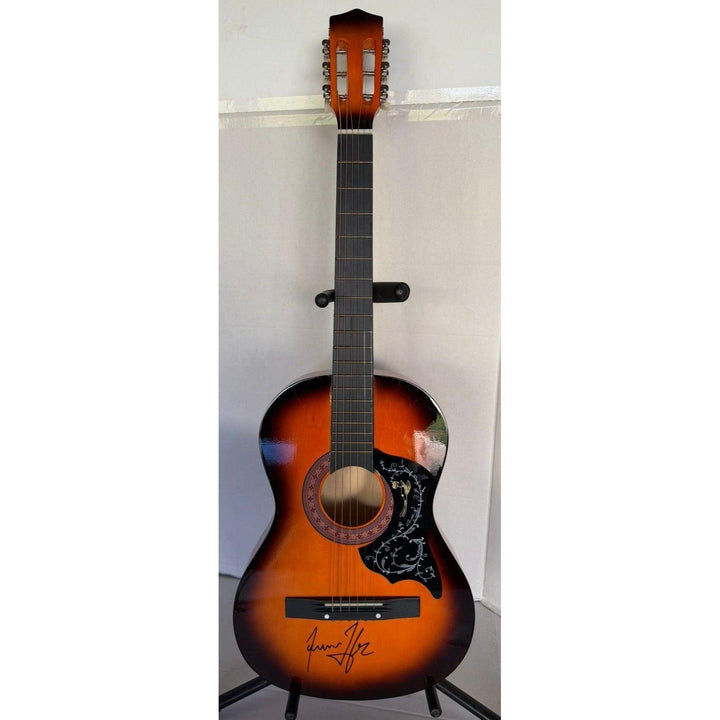 James Taylor vintage acoustic guitar signed with proof