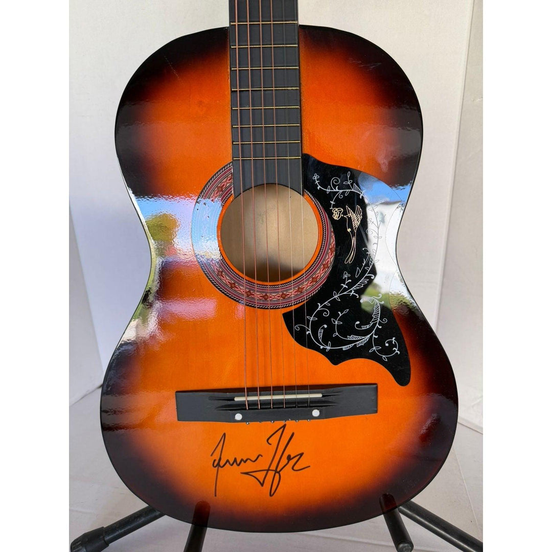James Taylor vintage acoustic guitar signed with proof