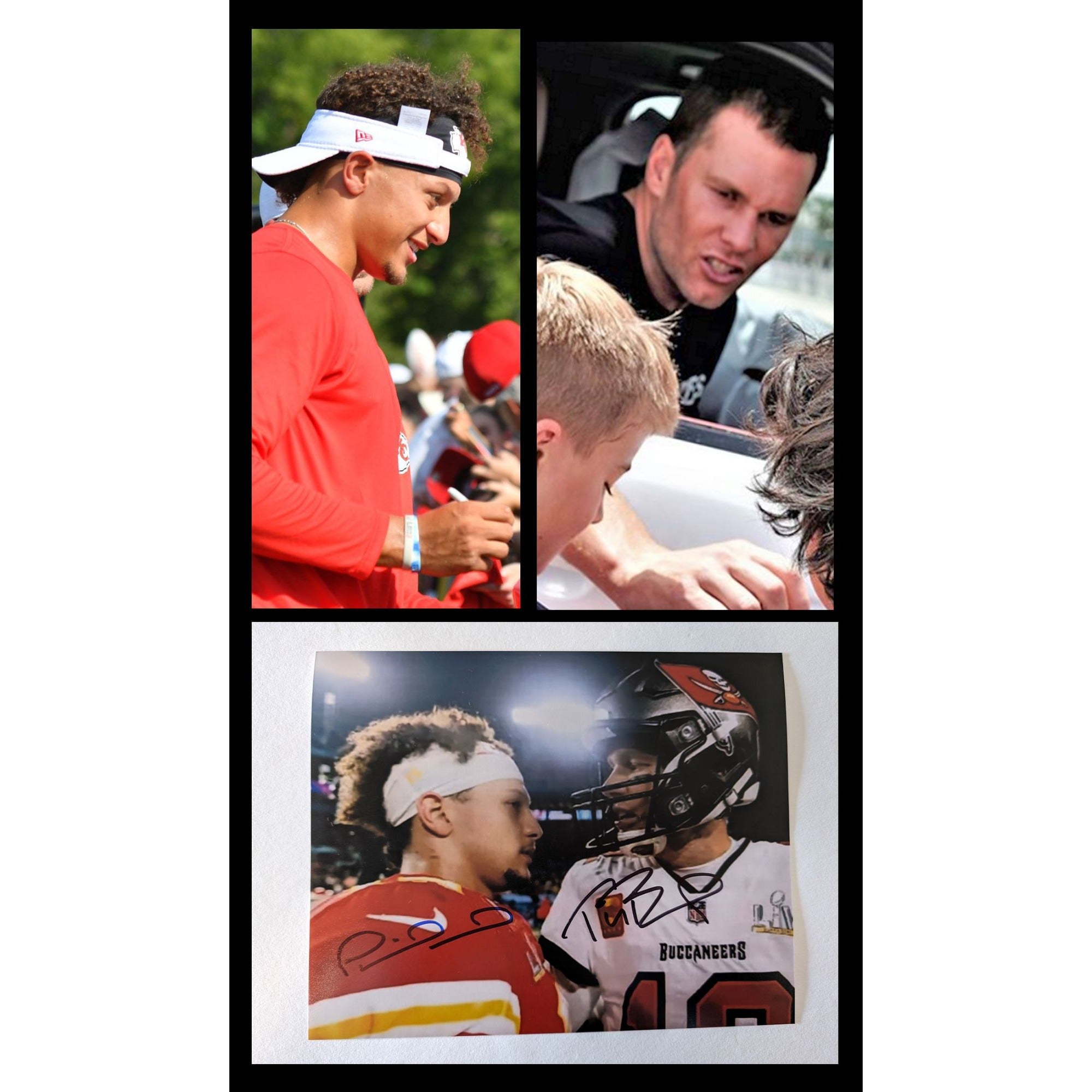 Tom Brady and Patrick Mahomes 8x10 photograph signed with proof