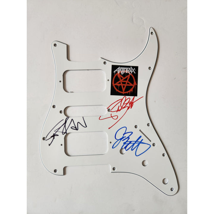 Scott Ian Anthrax Fender Stratocaster electric pickguard signed with proof