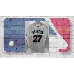 Load image into Gallery viewer, Giancarlo Stanton Miami Marlins game model embroidered Jersey Size 52 signed with proof
