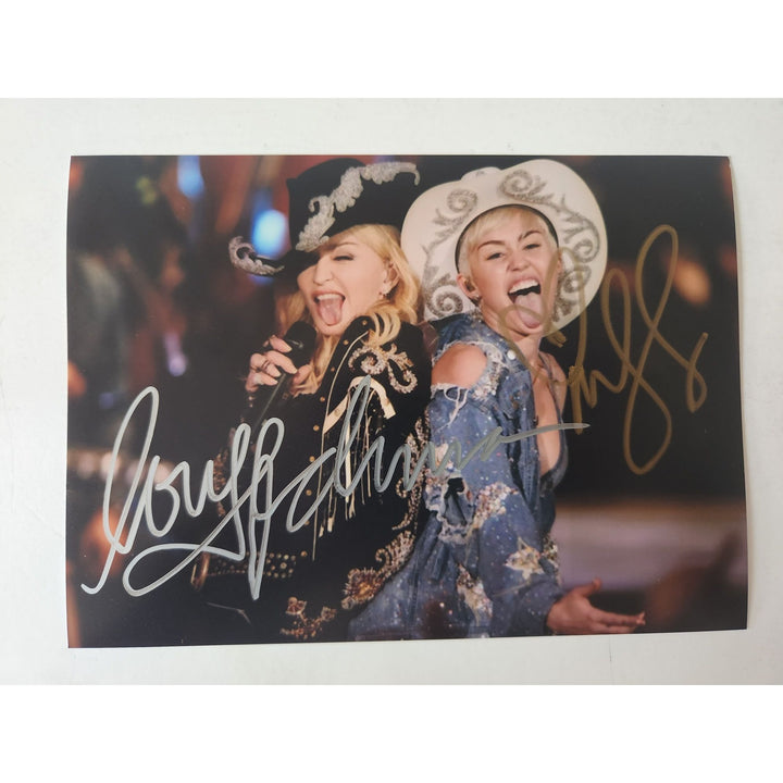 Madonna Ciccone Miley Cyrus 5x7 photo signed with proof